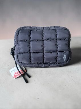 Free People Movement Mini Quilted Case Graphite Gray NWT